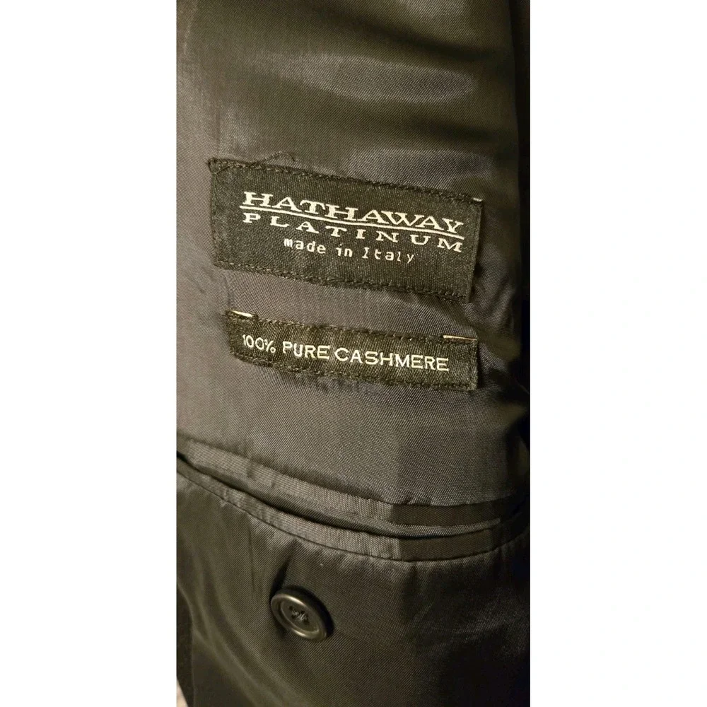 Hathaway Platinum 100% Cashmere Sport Coat Blazer Black 44R Classic Tailored Fit